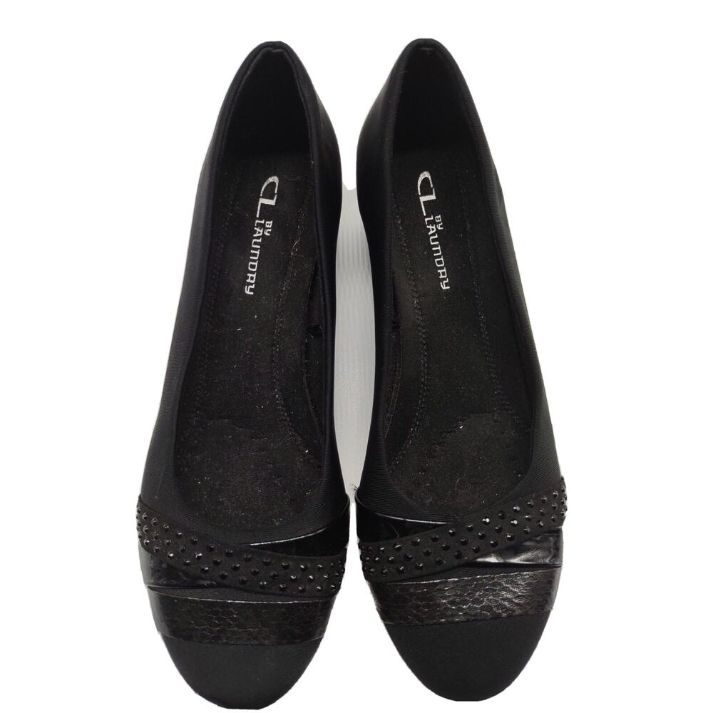 CL Laundry Shoes Flat Maryjane Slip on Dress Shoes Size 7.5 Black